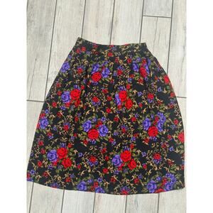 Koret Vintage Flora Print Pleated Skirt